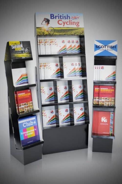 Book POS Point of Sale Display Stand, free standing display unit FSDU